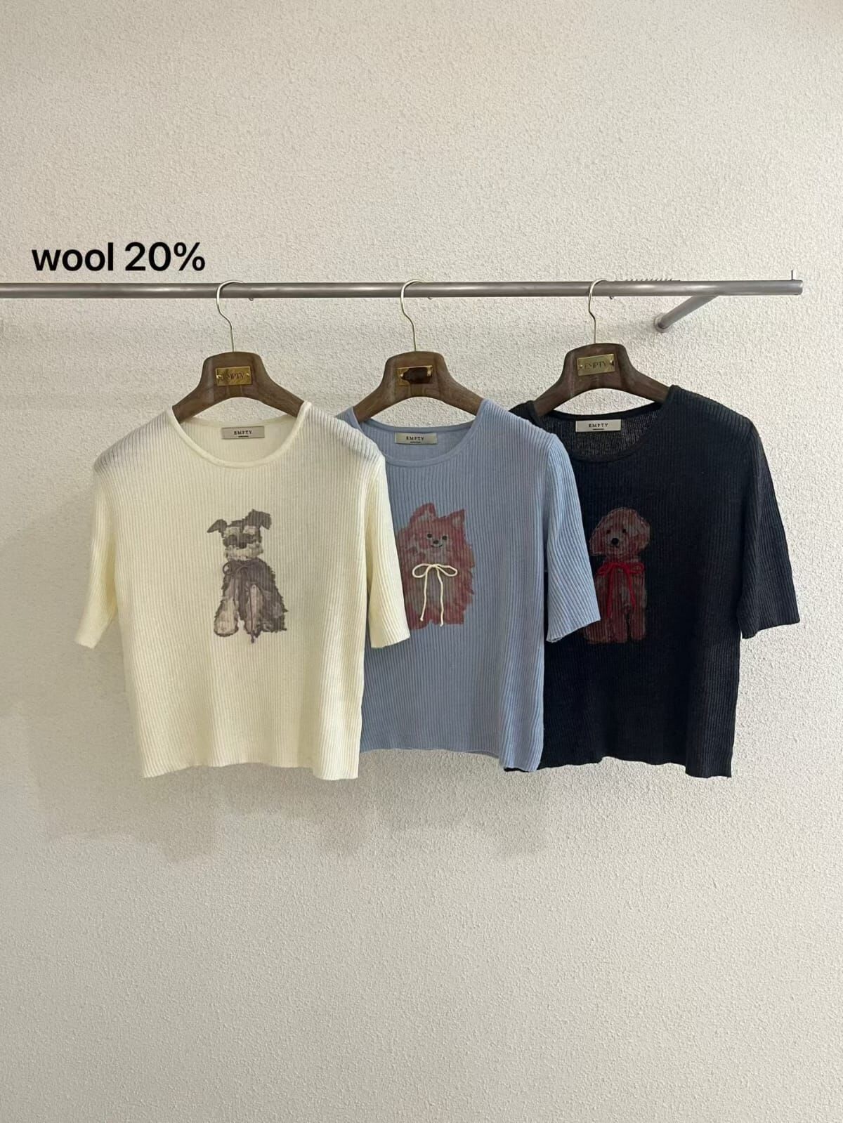 CC40 小狗印花圖案Tee