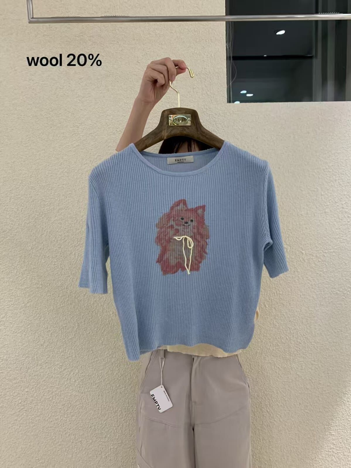 CC40 小狗印花圖案Tee