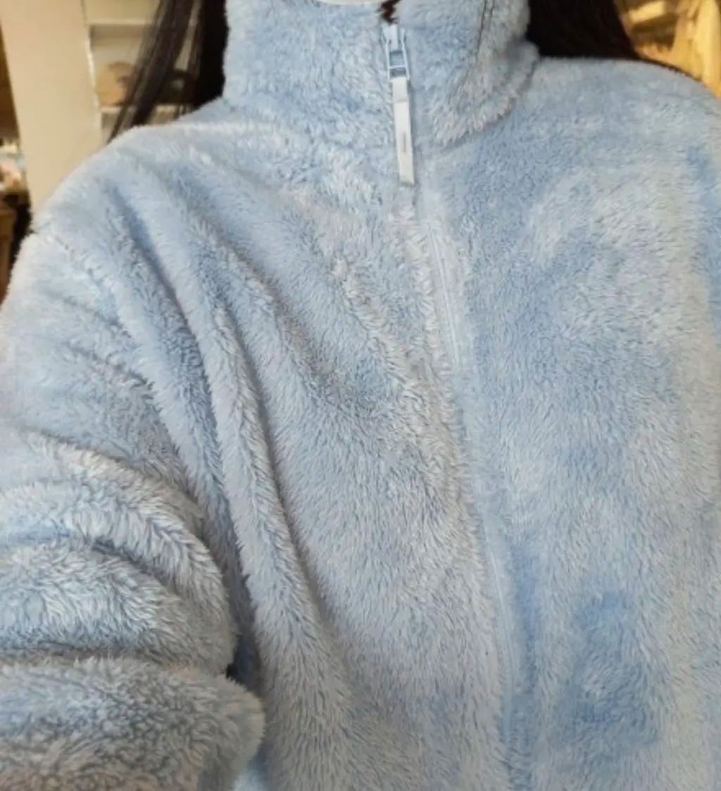 【預購】韓國代購 SPAO 絨毛 寶寶藍 藍色 咖啡 棕色 外套