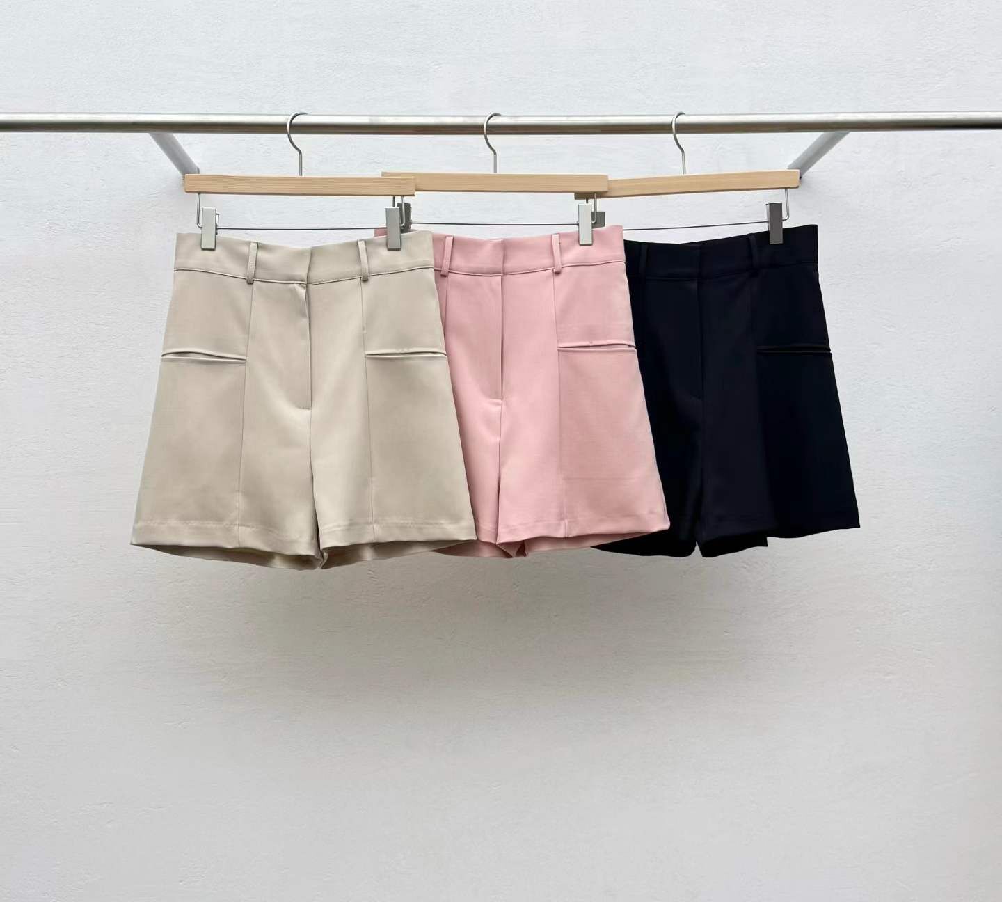 RF6040 後橡筋高腰壓褶西裝短褲