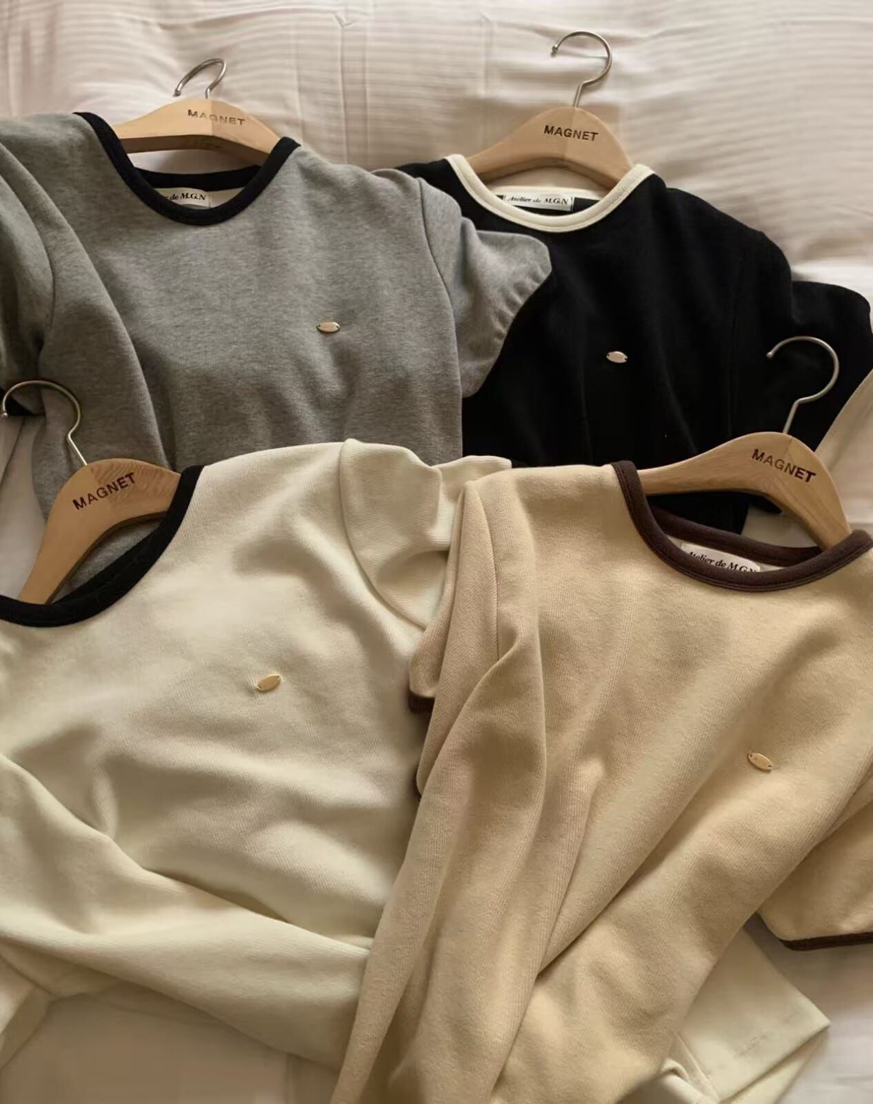 MN6027 撞色邊軟綿棉Tee