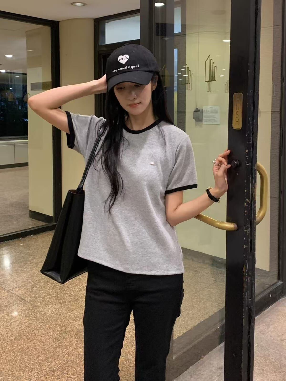 MN6027 撞色邊軟綿棉Tee