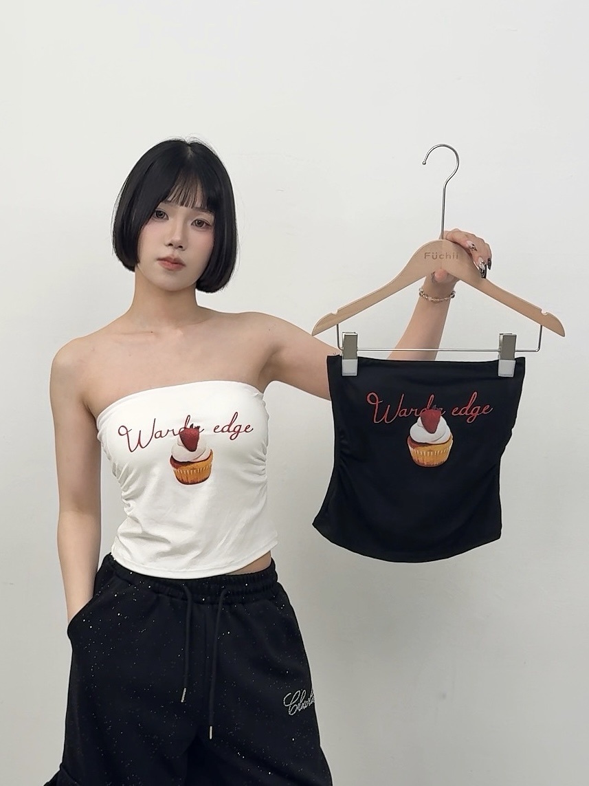 A107 預購可愛風蛋糕造型平口上衣