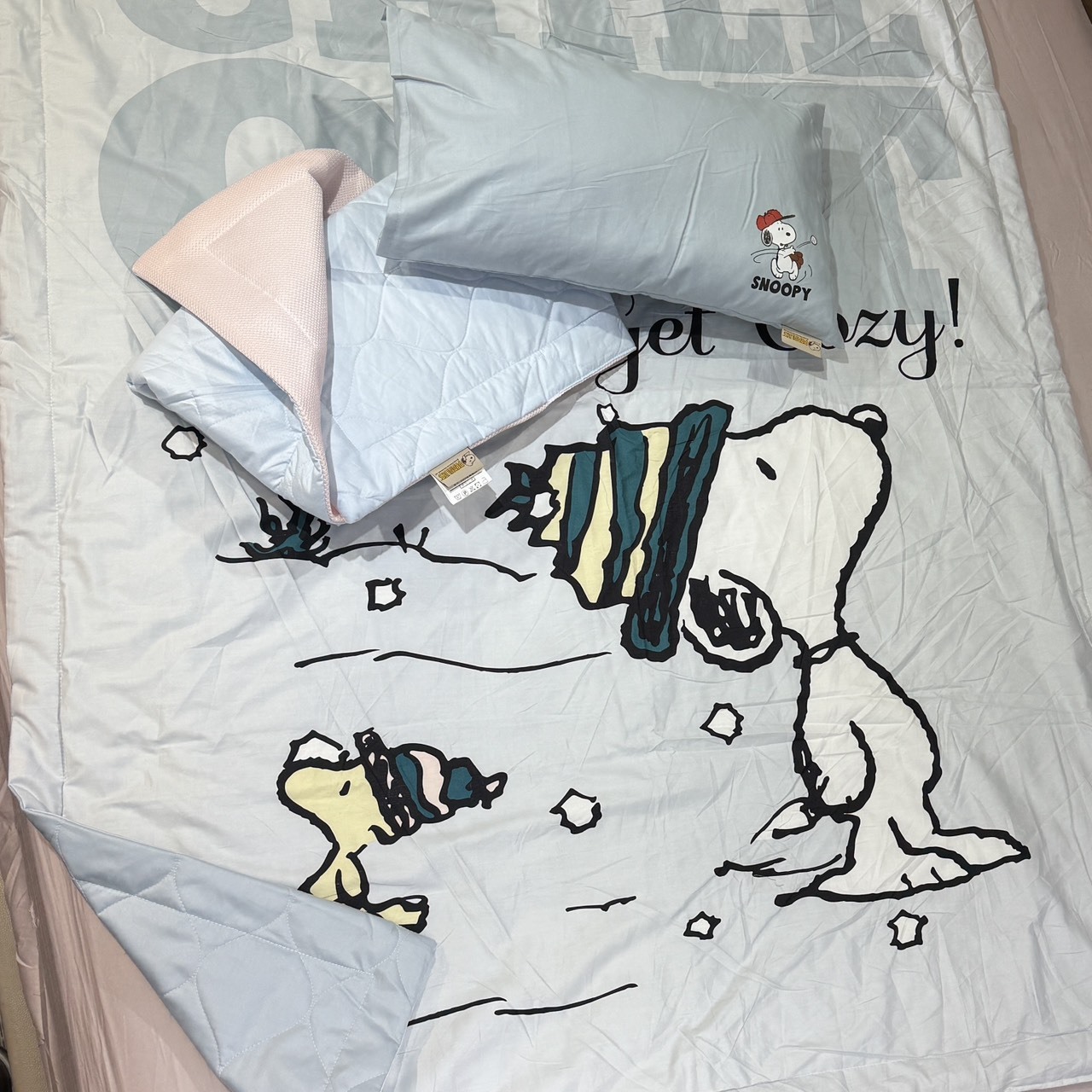 史努比兒童睡墊三件組｜滑雪吧