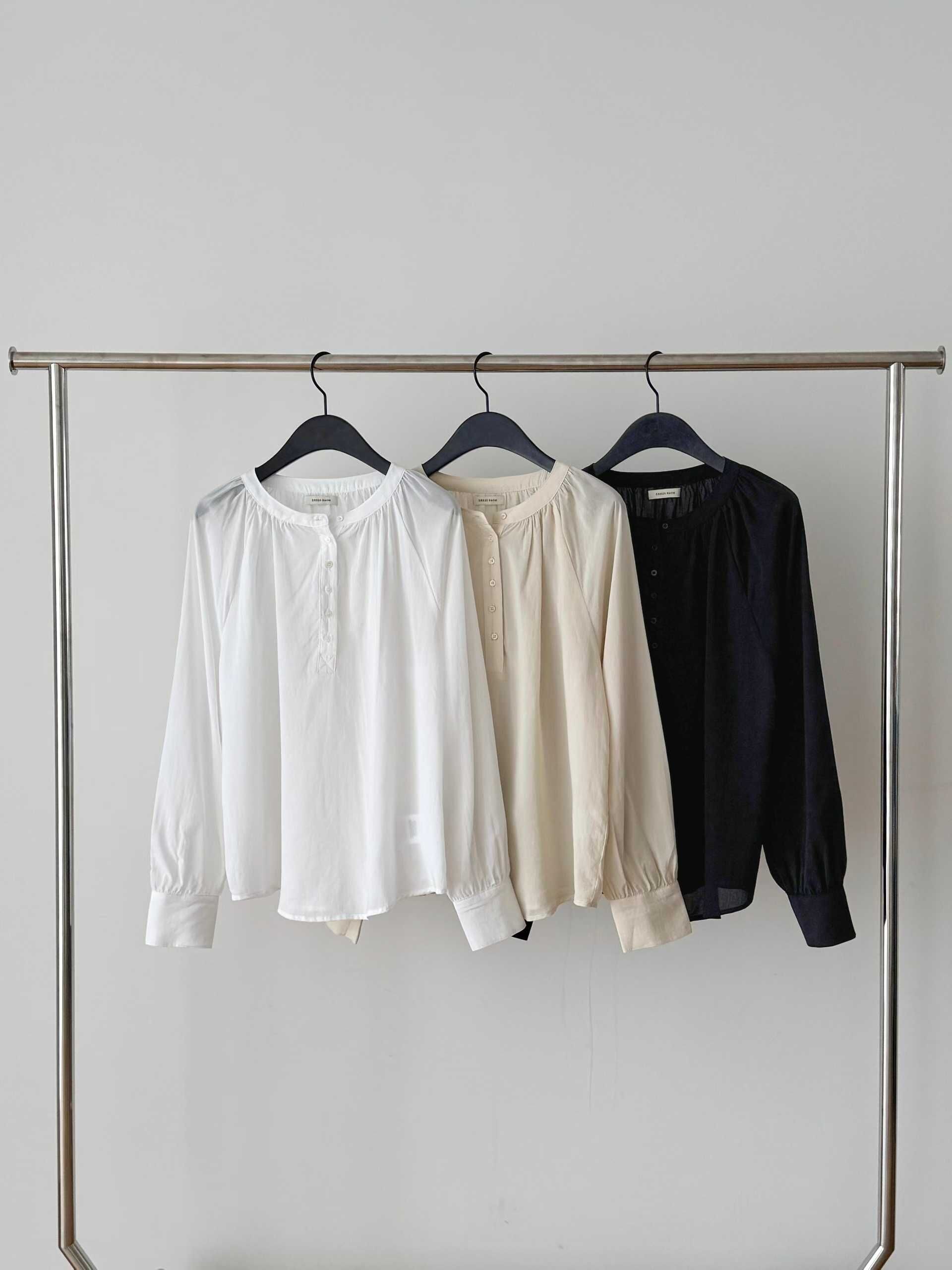 DR6062 單層紗布圓領口襯衫上衣