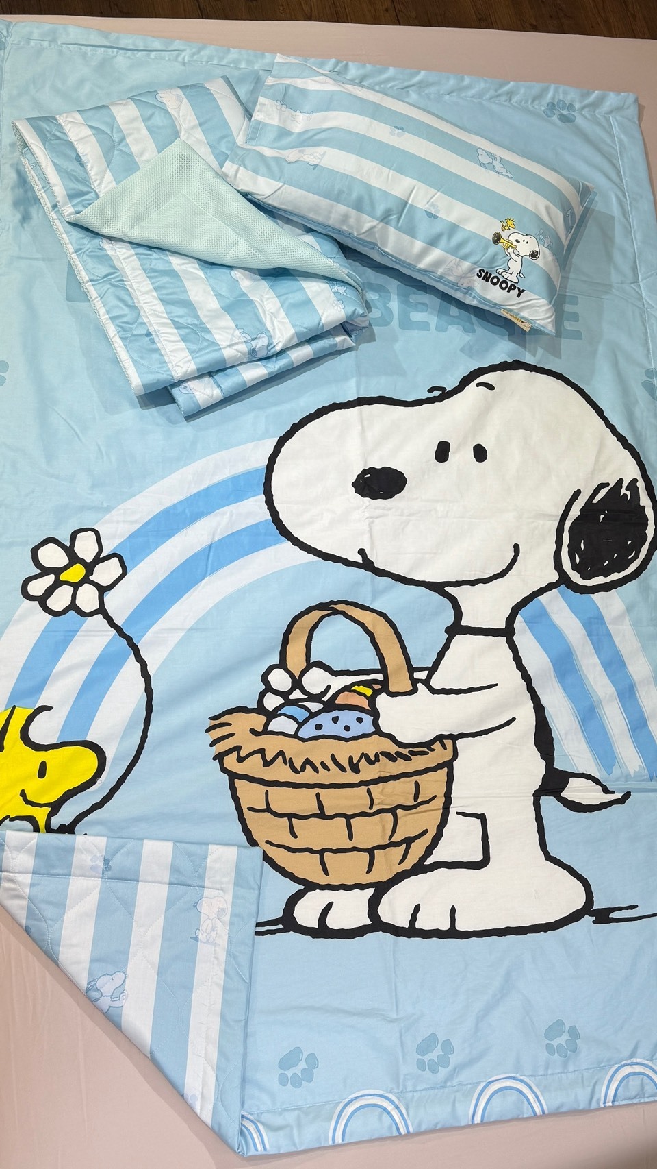 史努比兒童睡墊三件組｜美好一天