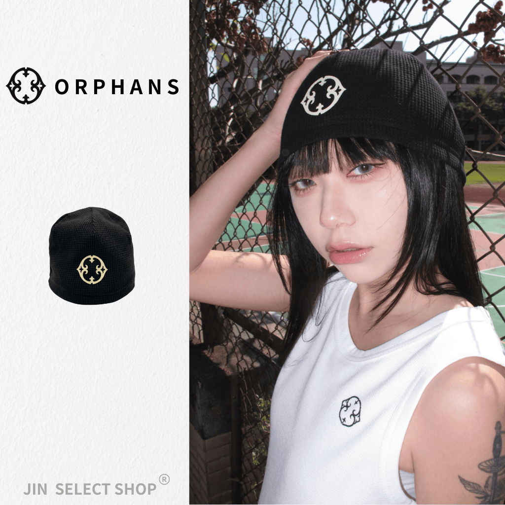 Orphans Club 華夫格Logo黑色冷帽 ‘’ Waffle Knit Logo Black Beanie