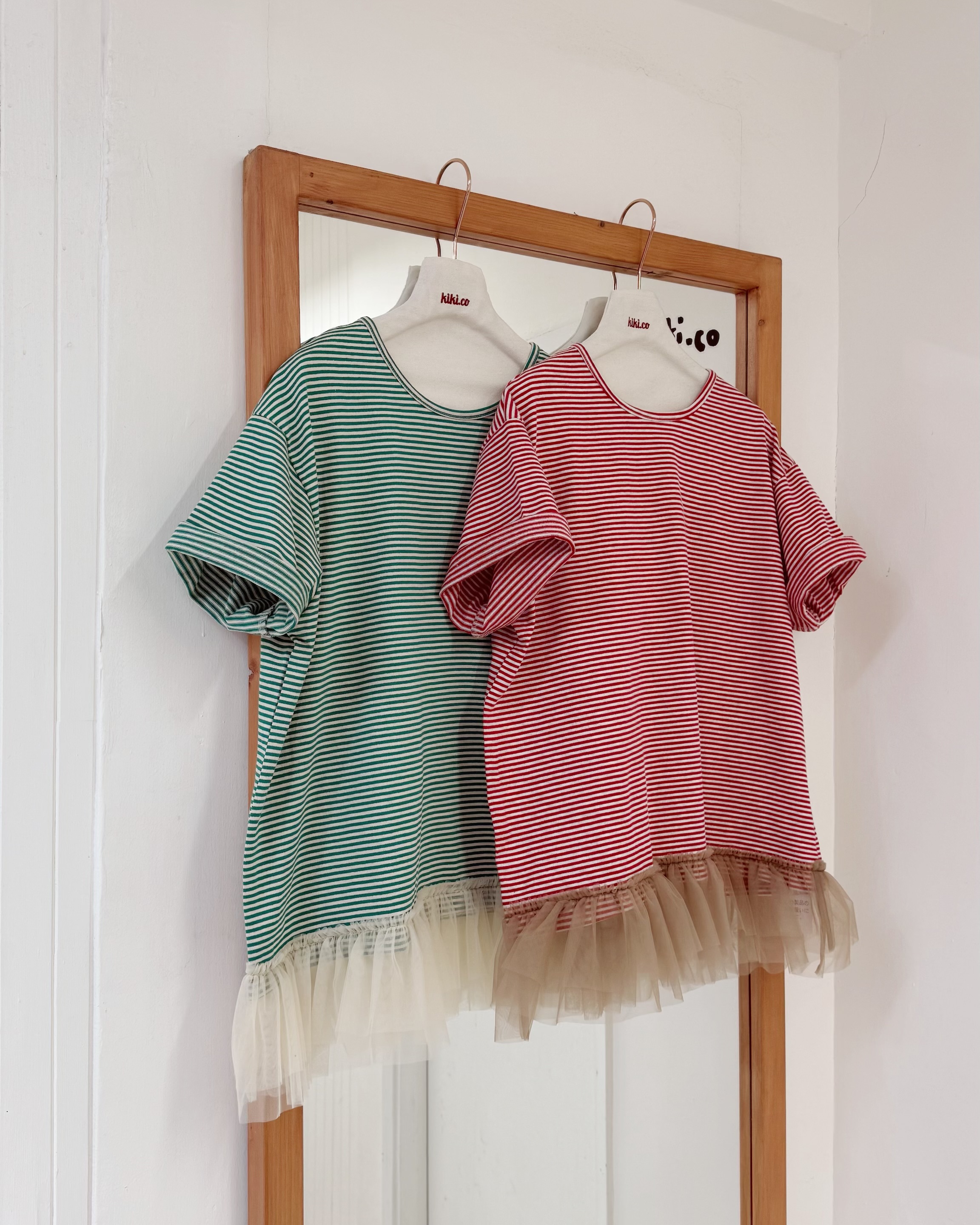 細間拼紗闊版短袖tee