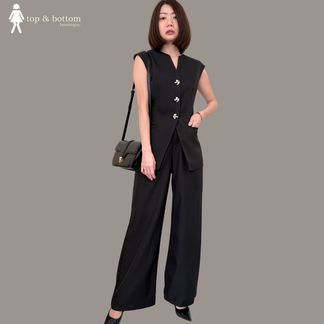 ELASTIC WAISTED SOLID LONG TROUSER