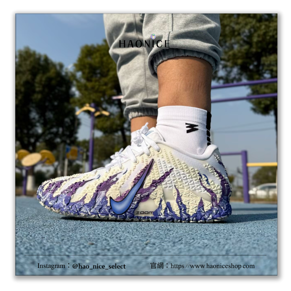 【HAO NICE】藝術訂製款🎨Nike Ja 3 莫蘭特三代 藍紫鬼火 塗鴉 實戰系列 運動鞋 籃球鞋