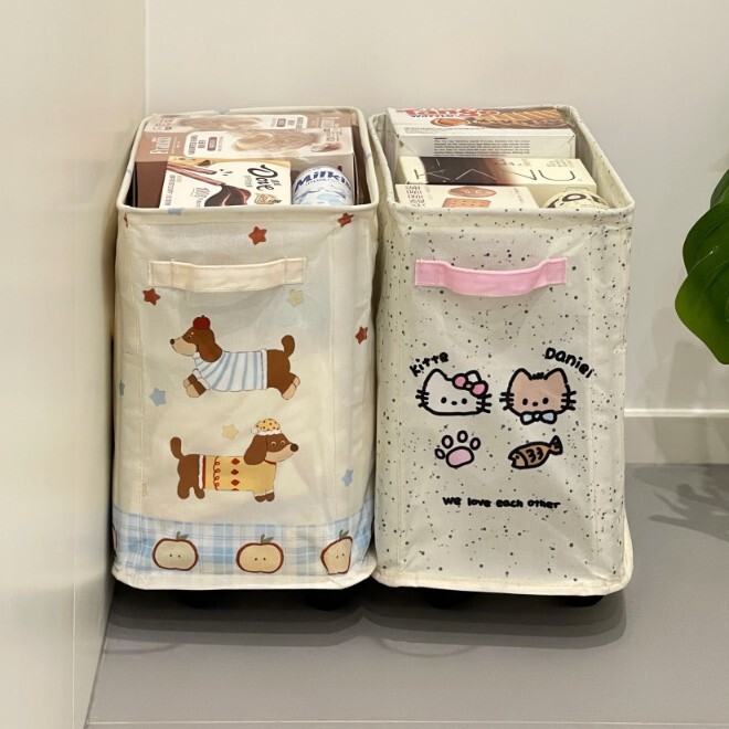 《6625》夾縫帶輪布製收納籃