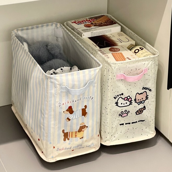 《6625》夾縫帶輪布製收納籃