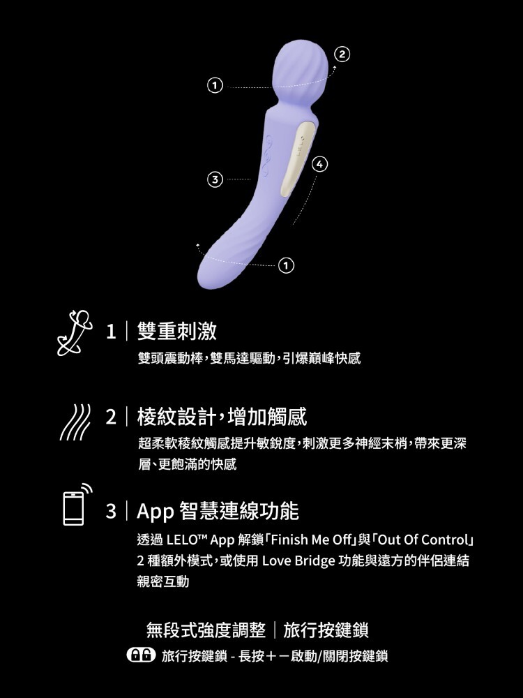 LELO SWITCH 手機遙控 智能雙頭AV棒 AV女優按摩棒