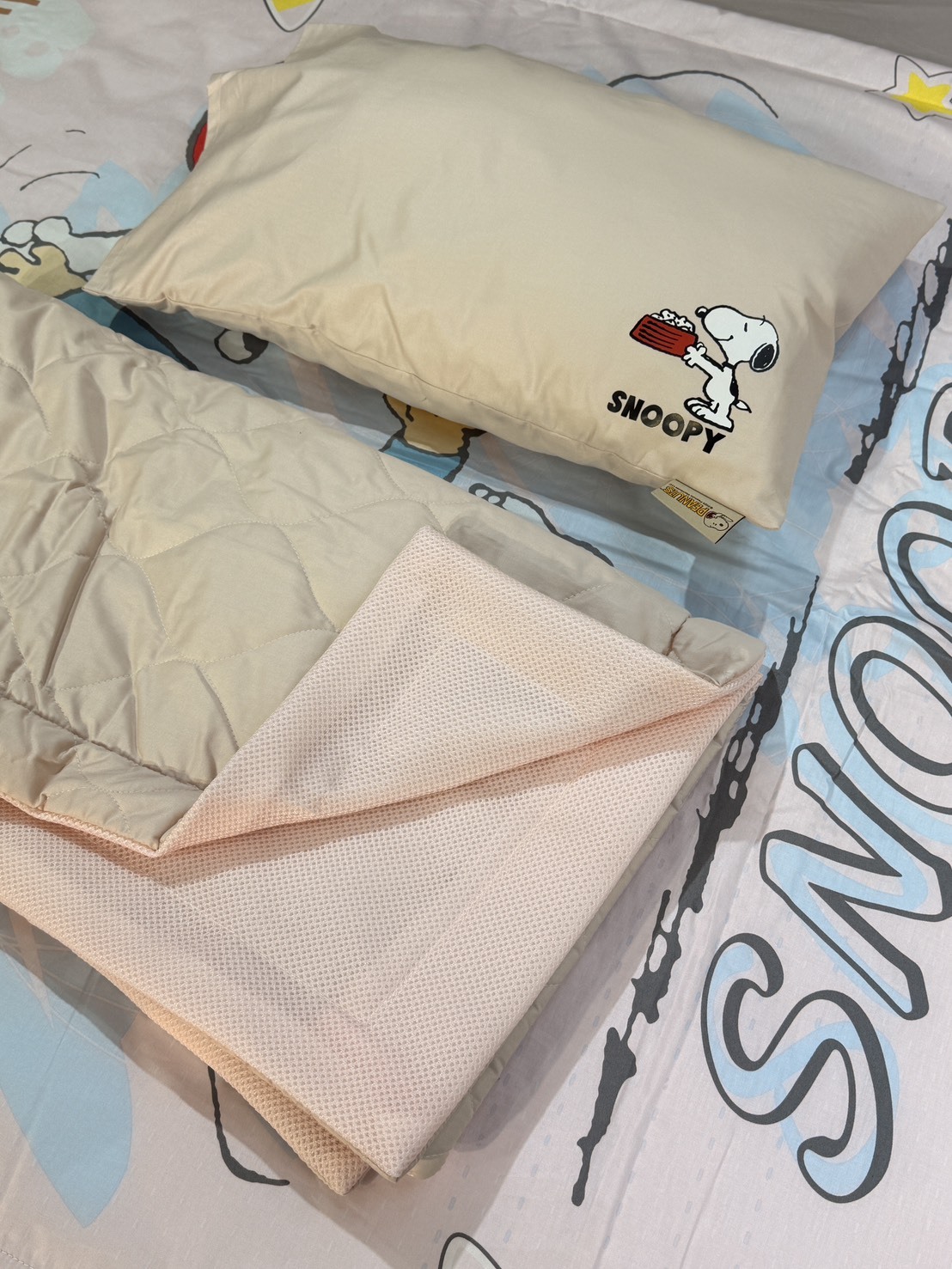 史努比兒童睡墊三件組｜淘氣趣味