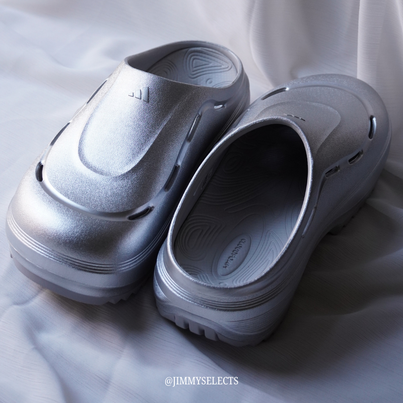 adidas OZWAVE CLOG 銀色拖鞋（男女同款）