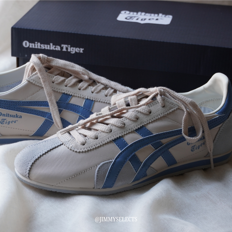 【代購】Onitsuka Tiger Runspark 復古休閒慢跑鞋 米藍配色 1183B480-250