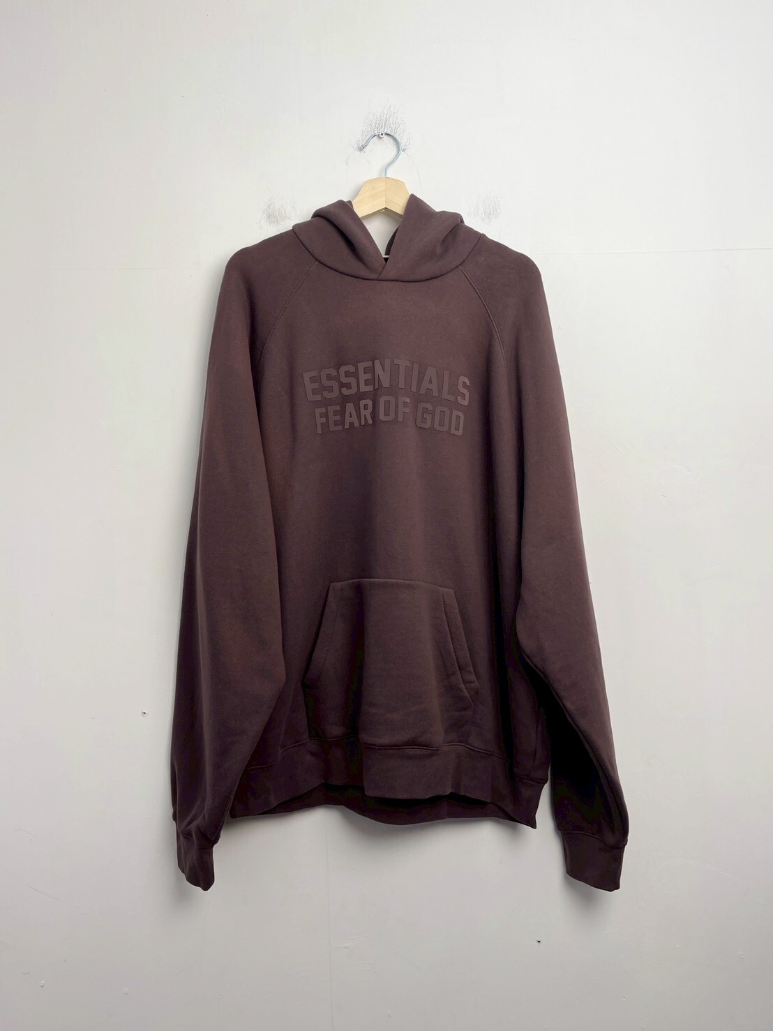 FEAR OF GOD FOG ESSENTIALS BROWN HOODIE SIZE XL