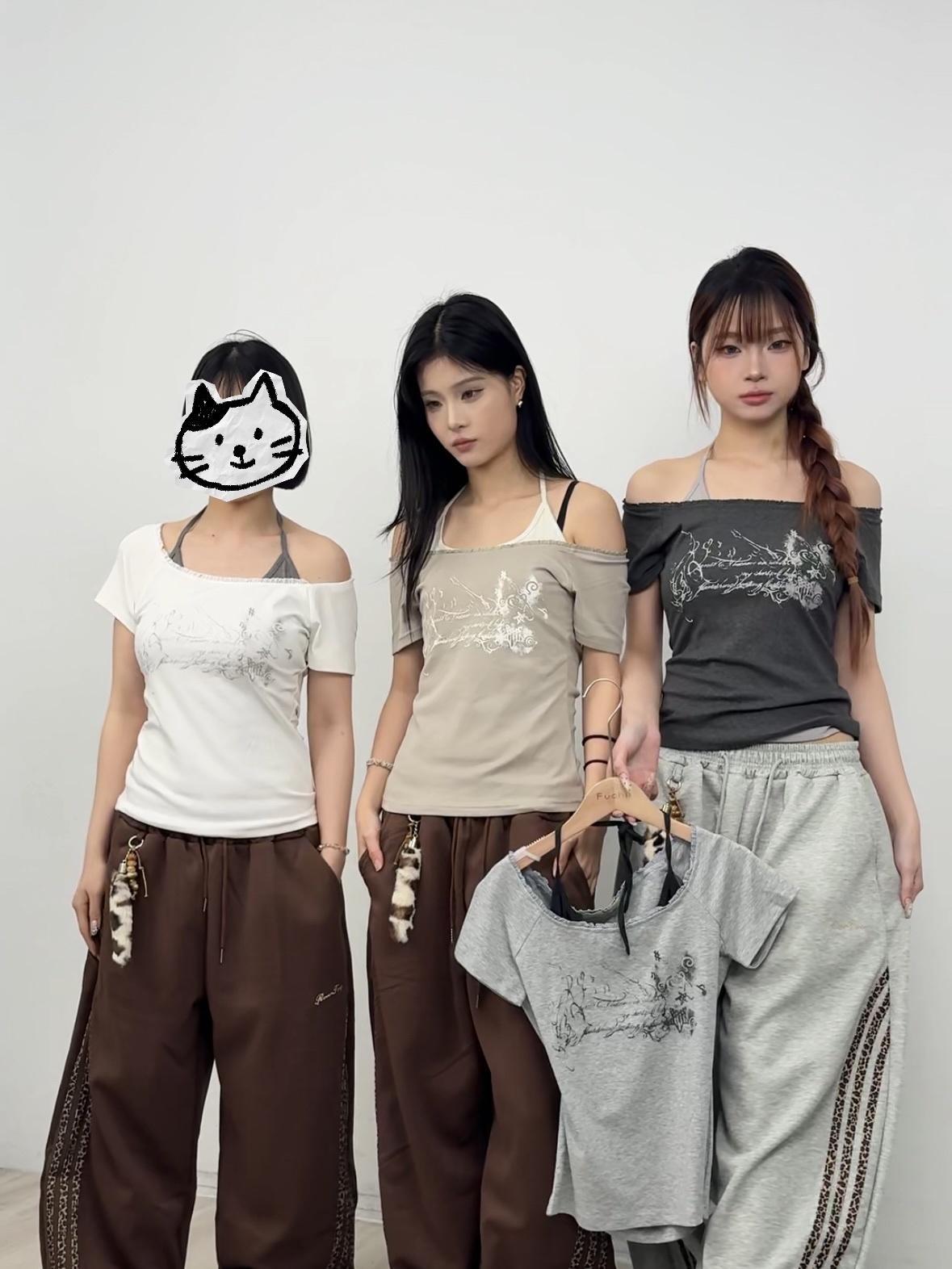 A135 現貨假兩件刷漆字母短袖上衣