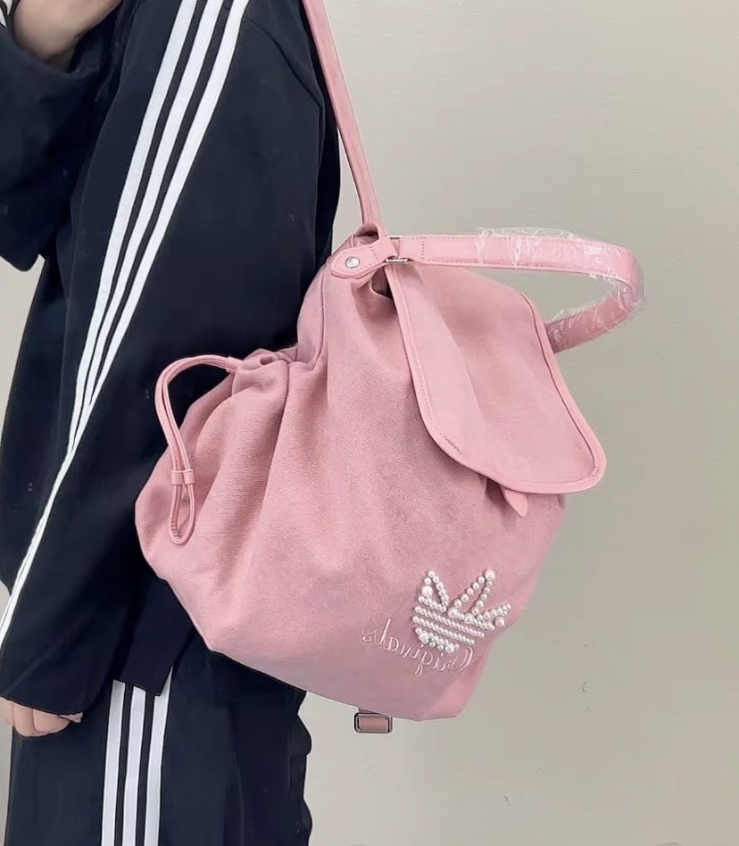 ADIDAS ORIGINALS PEARLBEADS 珍珠串珠 雙肩包 粉色 KW1271