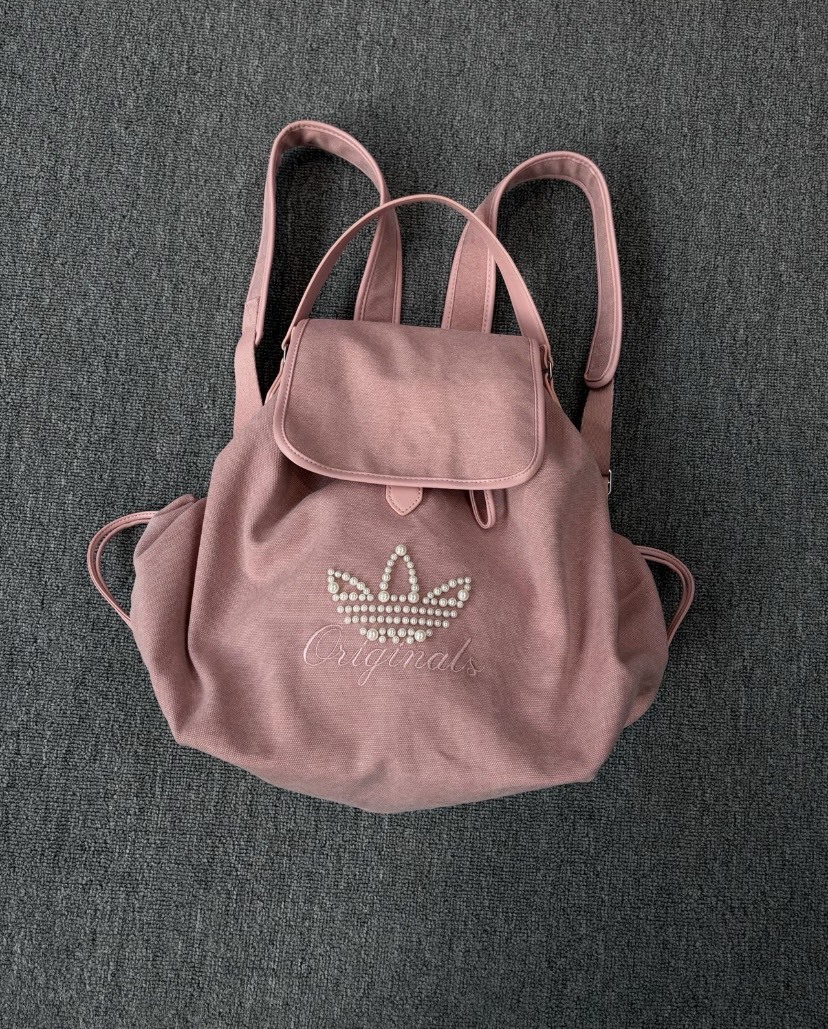 ADIDAS ORIGINALS PEARLBEADS 珍珠串珠 雙肩包 粉色 KW1271