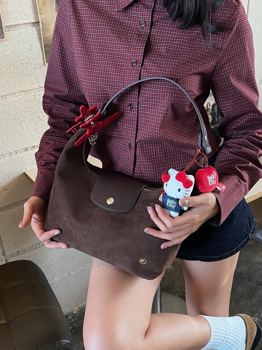 <單件免運👜>泰國 PONY MOYA 牛角麂皮包 大號