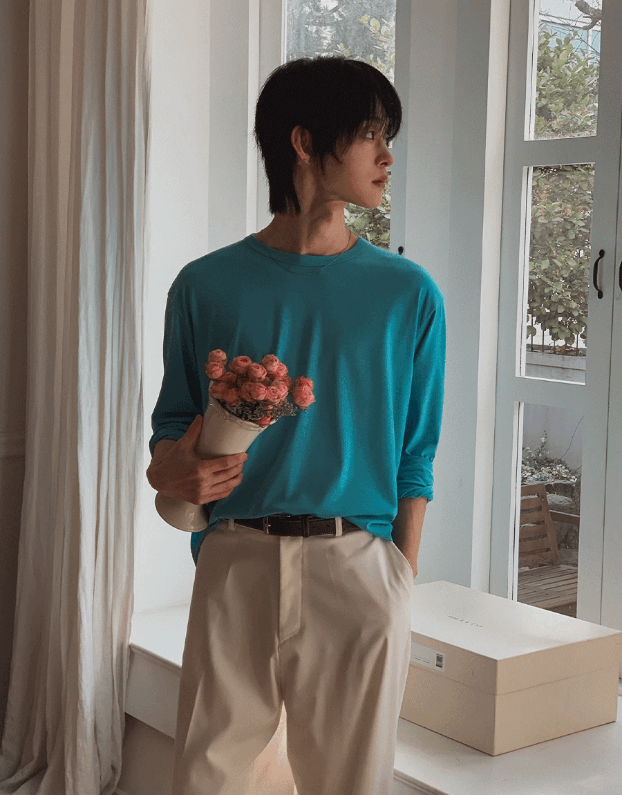 天絲短款長袖T恤