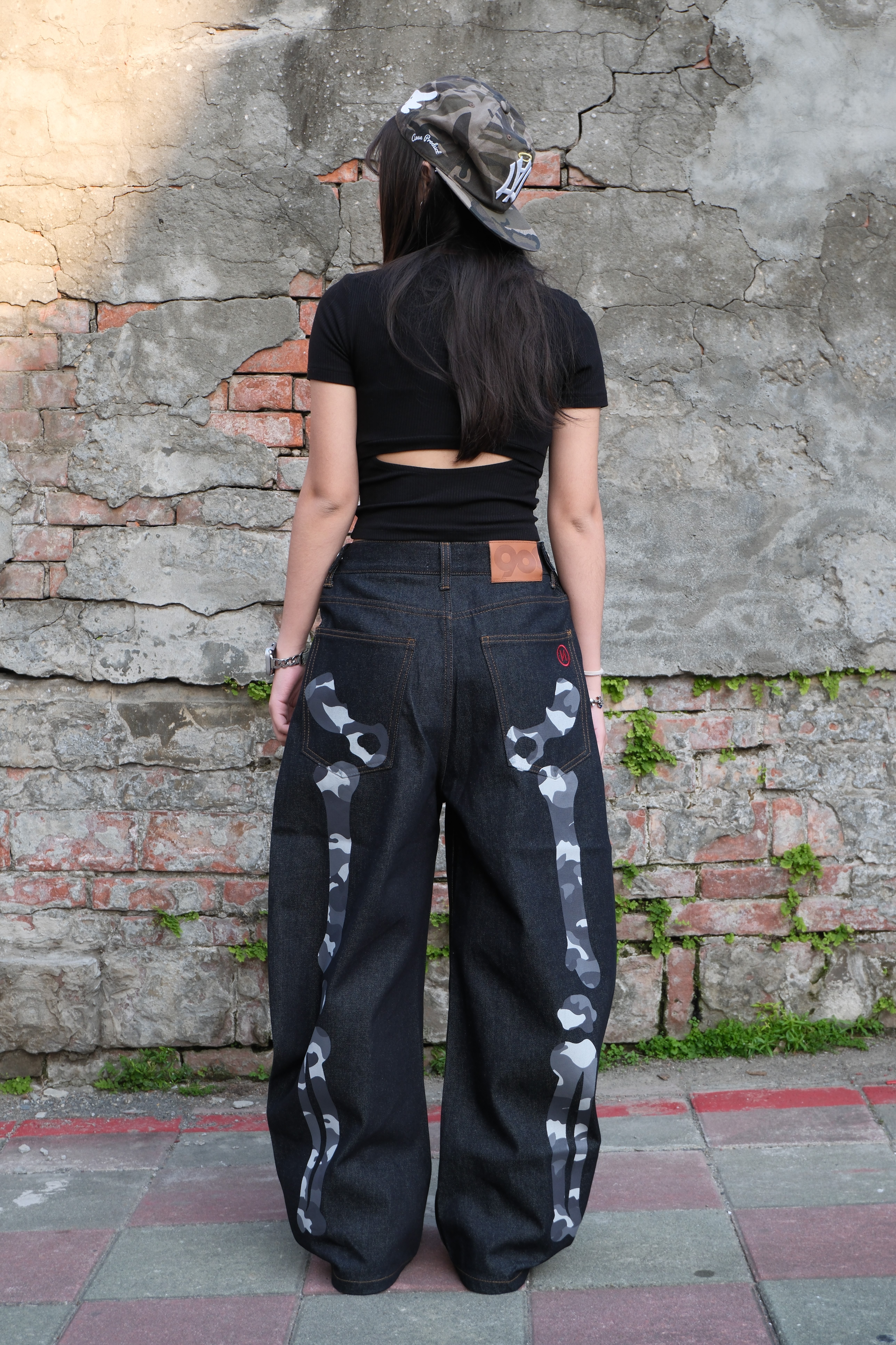 9090 NN2231 迷彩骨頭牛仔褲