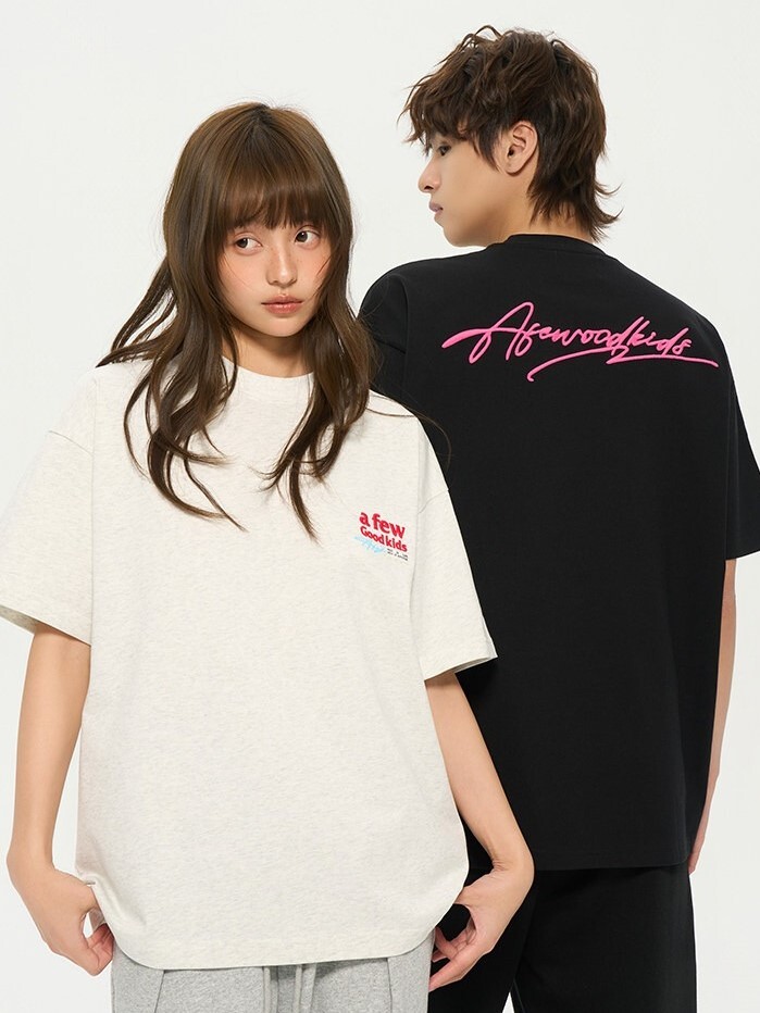 AFGK 草寫刺繡Logo 美式重磅 短袖T A FEW GOOD KIDS