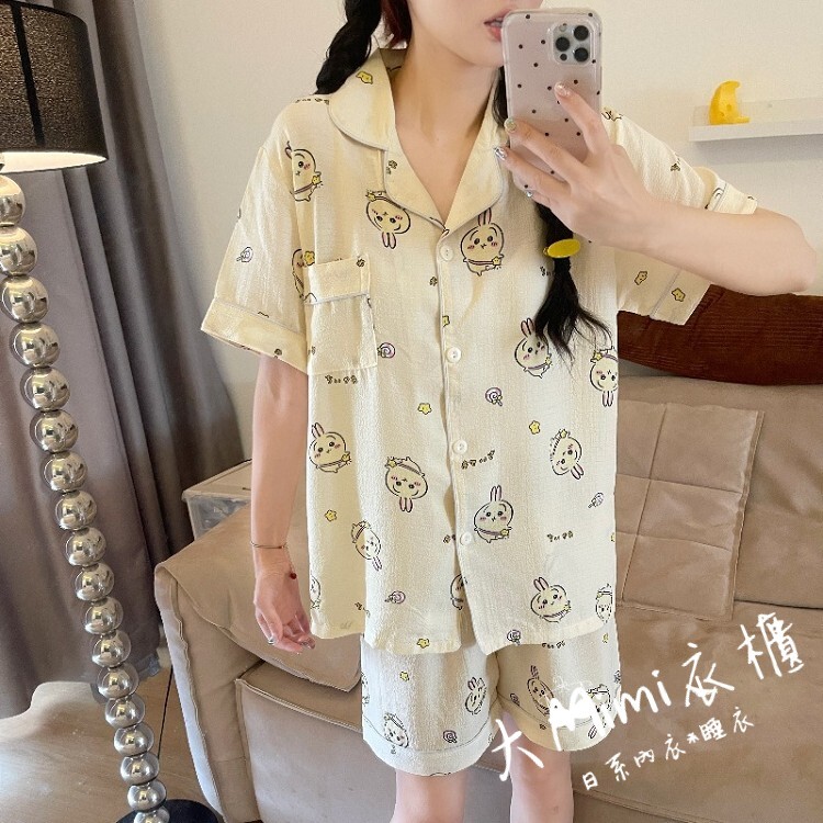 【烏薩奇】親膚泡泡棉印花睡衣套裝
