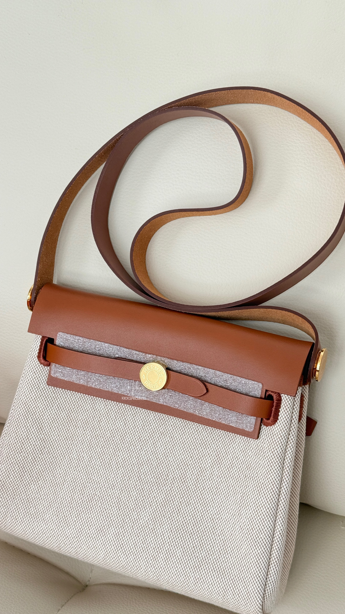 Hermes mini herbag 金棕 Fauve 馬鞍皮 金扣