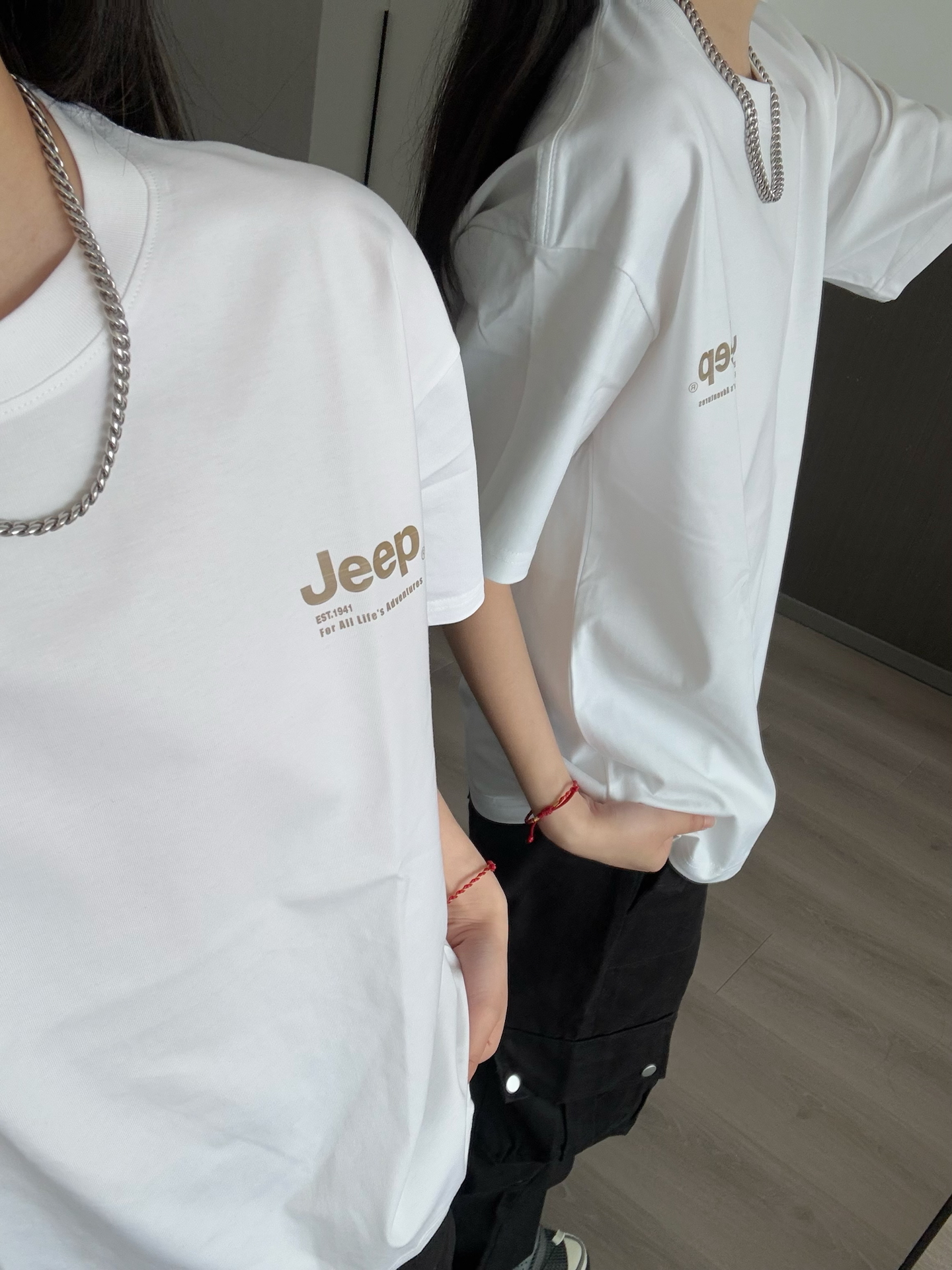 代購-Jeep 吸濕排汗 純棉 百搭 寬鬆 打底衫 短袖 T恤 男女同款