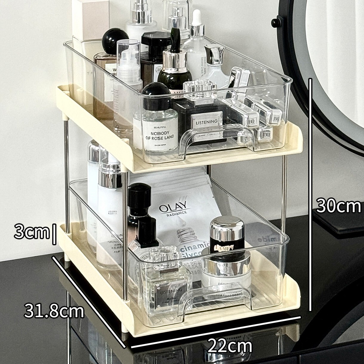 《6628》透盒雙層收納置物架