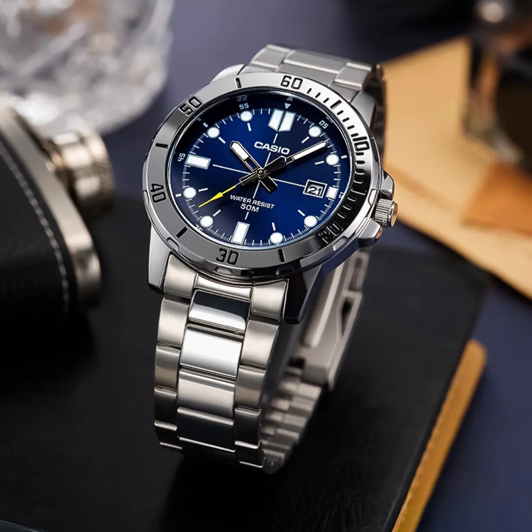 【CASIO 卡西歐 】休閒 時尚 紳士 不鏽鋼 腕錶 MTP-VD01D-2EV