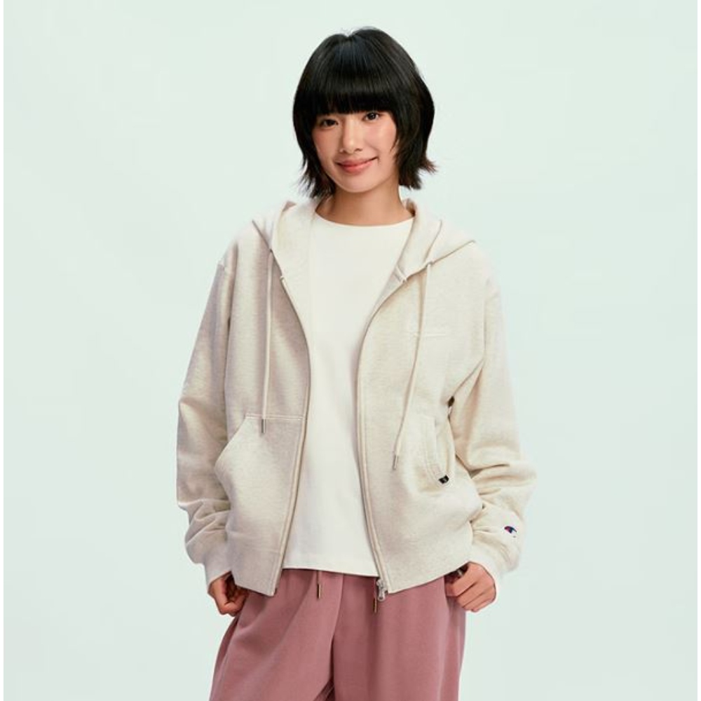 女款-AUTHENTIC 棉連帽長袖外套-燕麥色（U6ASWSW089M141）