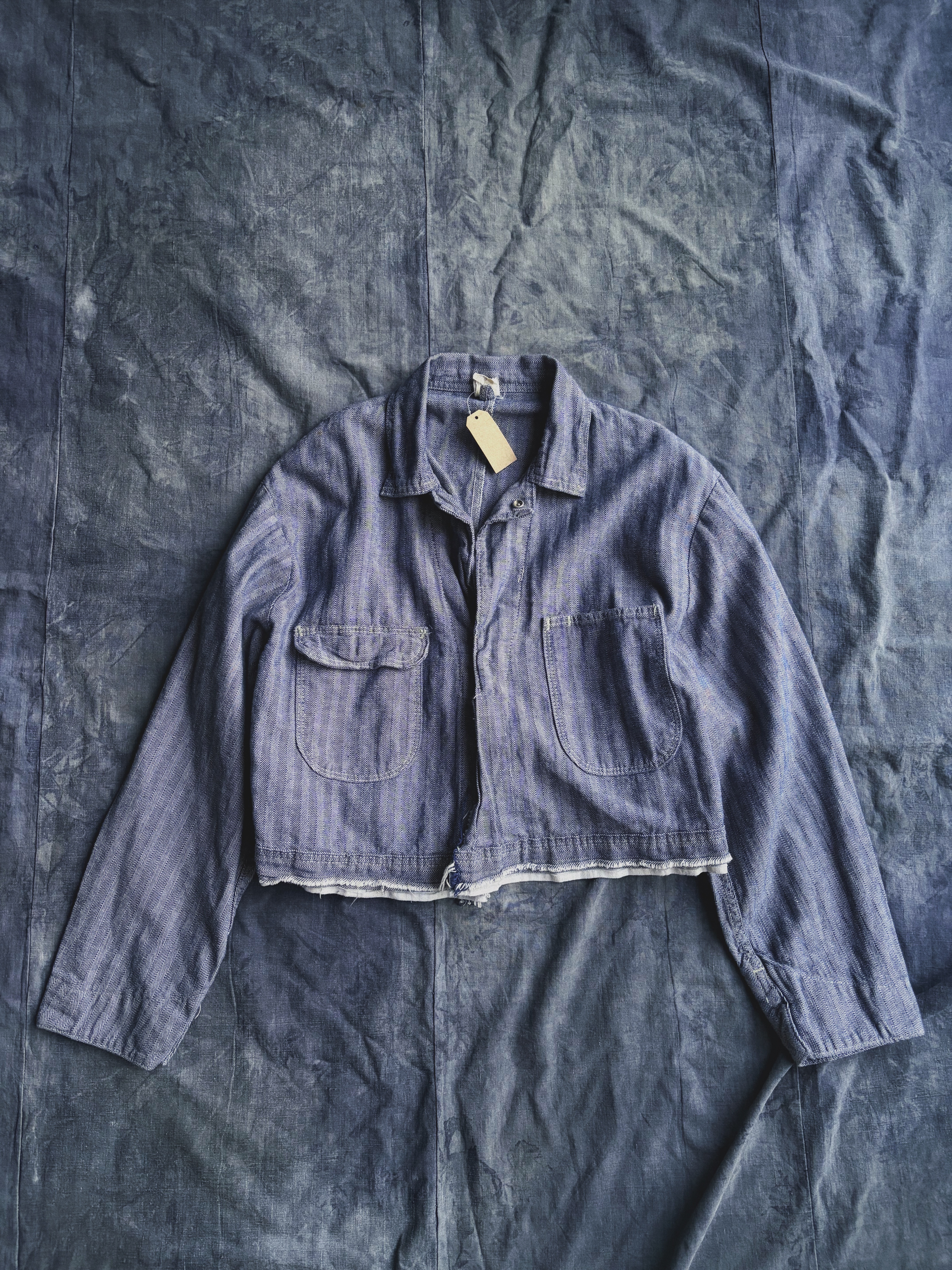 60s SEARS HBT Coverall Remake Jacket  / 連身工作服改製 短版雙口袋外套