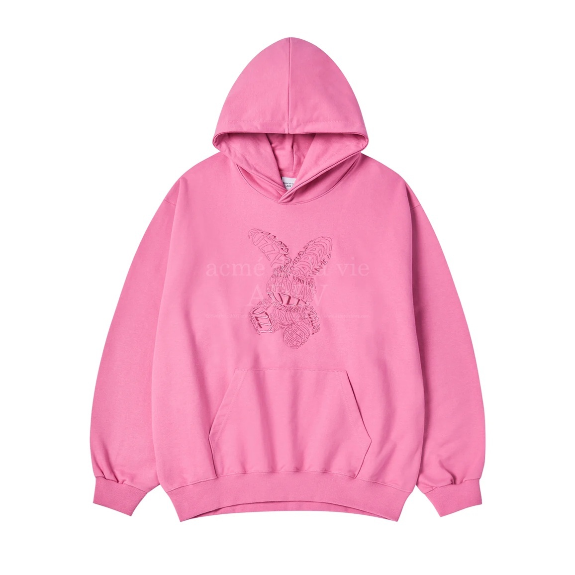 [K] ADLV DARK PINK LETTERING RABBIT HOODIE, 24FW-TP-HD-AW-LRH-DPK (KAV26)