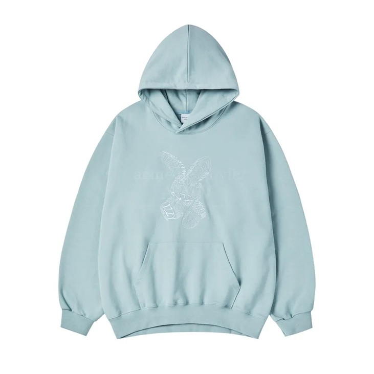 [K] ADLV MINT GREEN LETTERING RABBIT HOODIE, 24FW-TP-HD-AW-LRH-DMT (KAV27)