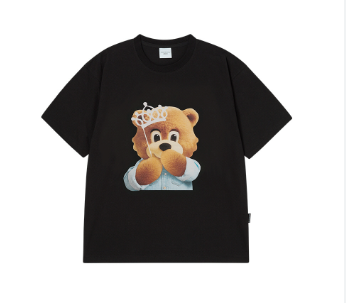 [K] ADLV BLACK AC BEAR BABY FACE TIARA SHORT SLEEVE T-SHIRT, 26SS-TP-SS-BF-AFT-BLK (KAV306)