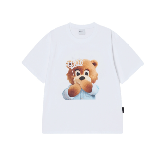 [K] ADLV WHITE AC BEAR BABY FACE TIARA SHORT SLEEVE T-SHIRT, 26SS-TP-SS-BF-AFT-WHT (KAV305)