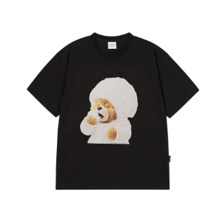 [K] ADLV BLACK AC BEAR BABY FACE SNOW SHORT SLEEVE T-SHIRT, 26SS-TP-SS-BF-AFS-BLK (KAV302)