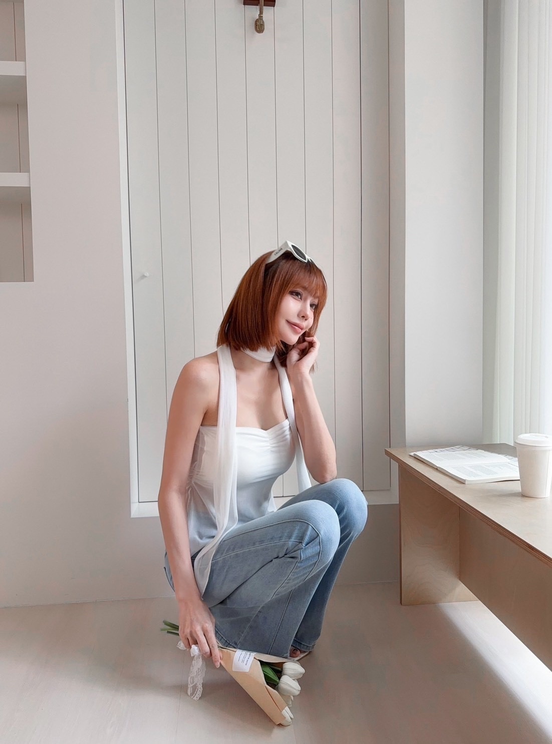 🇹🇼溫柔感網紗側開叉上衣