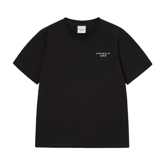 [K] ADLV BLACK SHORT SLEEVE T-SHIRT, 25FW-TP-SS-LG-WCL-BLK (KAV296)