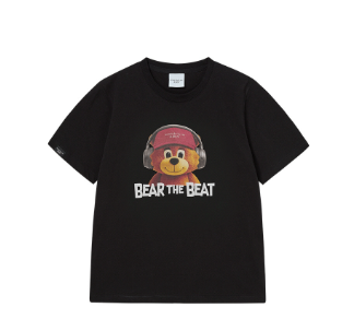 [K] ADLV BEAR THE BEAT BASIC SHORT SLEEVE T-SHIRT BLACK, 25FW-TP-SS-AW-WHA-BLK (KAV294)