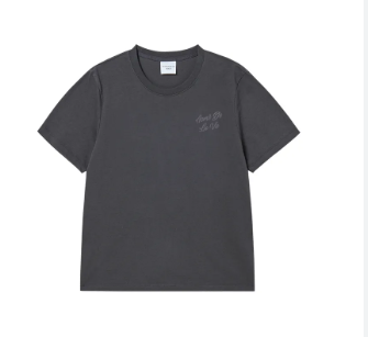[K] ADLV WOMEN T-SHIRT WITH SCRIPT LOGO PRINTING GRAPHITE CHARCOAL, 25FW-TP-SS-LG-WSC-CHA (KAV293)