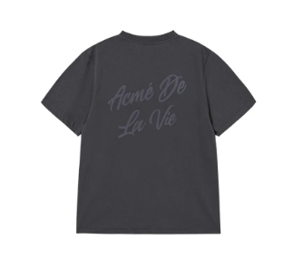 [K] ADLV WOMEN T-SHIRT WITH SCRIPT LOGO PRINTING GRAPHITE CHARCOAL, 25FW-TP-SS-LG-WSC-CHA (KAV293)