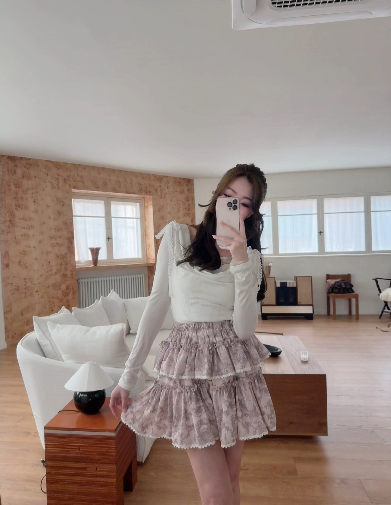 *BJ2 MADE SERIES* THE FRENCH VINTAGE PINK TOILE DE JOUY SKIRT 260315