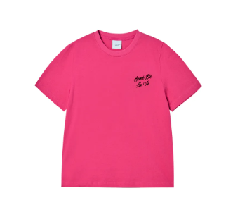 [K] ADLV WOMEN T-SHIRT WITH SCRIPT LOGO PRINTING GRAPHITE HOT PINK, 25FW-TP-SS-LG-WSC-HPK (KAV291)