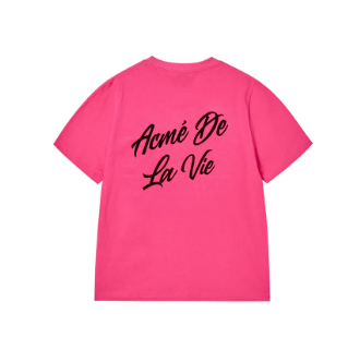 [K] ADLV WOMEN T-SHIRT WITH SCRIPT LOGO PRINTING GRAPHITE HOT PINK, 25FW-TP-SS-LG-WSC-HPK (KAV291)