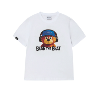 [K] ADLV BEAR THE BEAT BASIC SHORT SLEEVE T-SHIRT WHITE, 25FW-TP-SS-AW-WHA-WHT (KAV287)