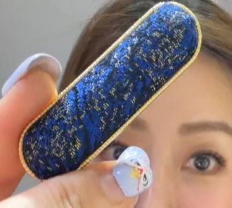 260315 - E10 非遺宋錦髮夾 - 深藍圓條